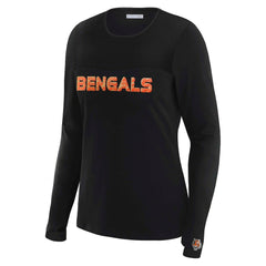 WEAR by Erin Andrews x Gracie Hunt Women's Mesh Panel Long Sleeve T-Shirt - Cincinnati Bengals T-shirts