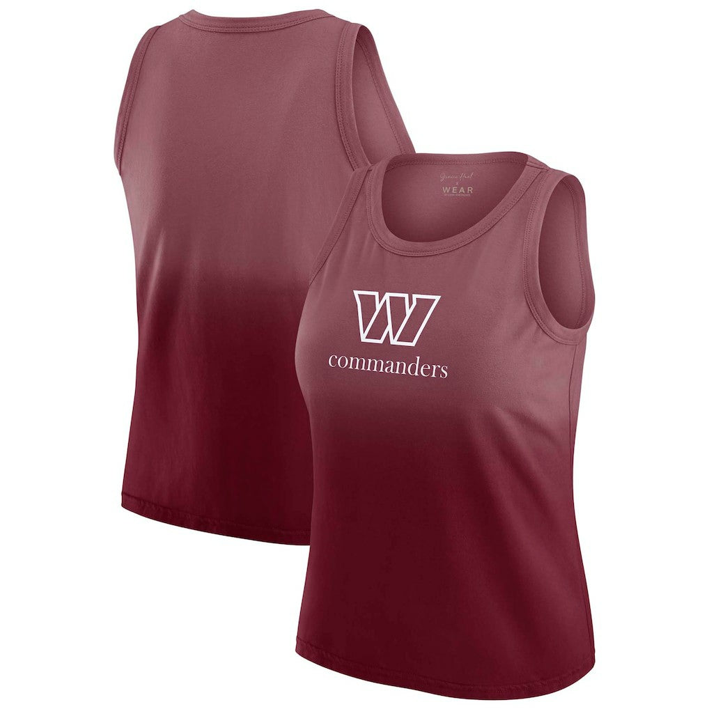 WEAR by Erin Andrews x Gracie Hunt Women's Ombre Tank Top - Washington Commanders Tops