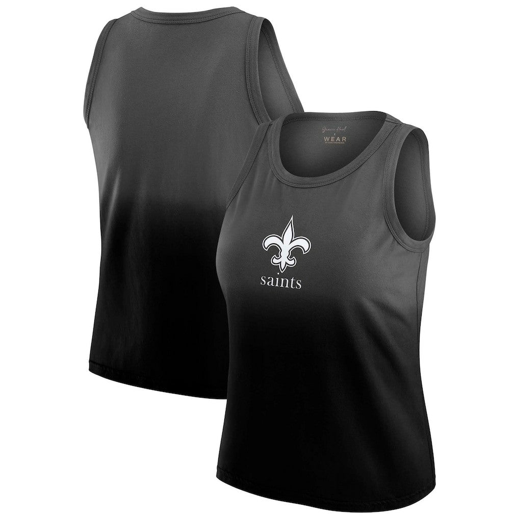 WEAR by Erin Andrews x Gracie Hunt Women's Ombre Tank Top - New Orleans Saints Tops