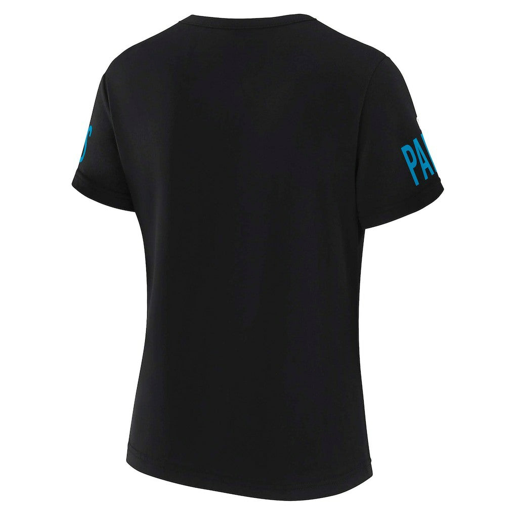 WEAR by Erin Andrews x Gracie Hunt Women's Draft Me Lace-Up T-Shirt - Carolina Panthers T-shirts