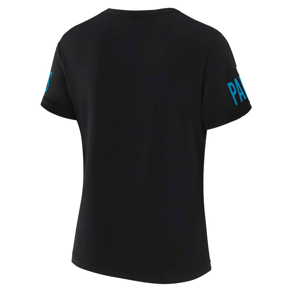 WEAR by Erin Andrews x Gracie Hunt Women's Draft Me Lace-Up T-Shirt - Carolina Panthers T-shirts