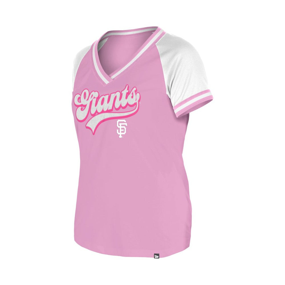 Light Pink San Francisco Giants New Era Women's Gameday V-Neck T-Shirt
