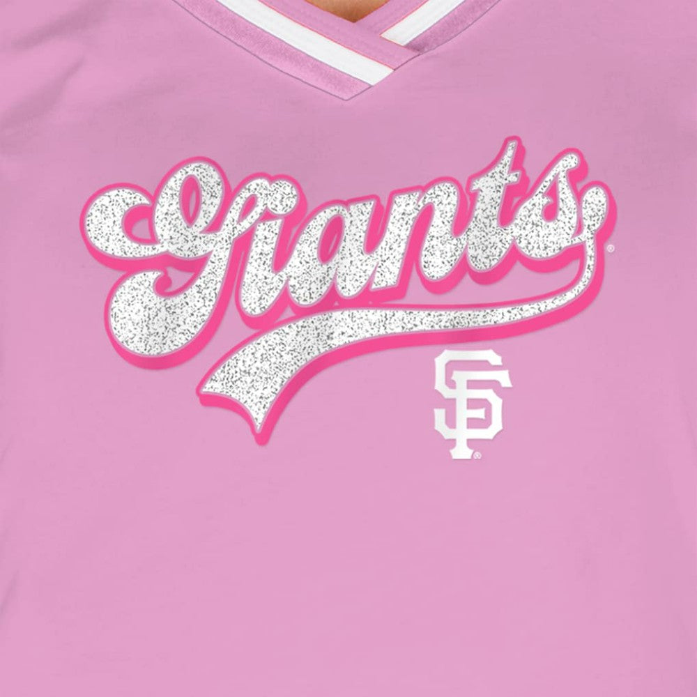 Light Pink San Francisco Giants New Era Women's Gameday V-Neck T-Shirt