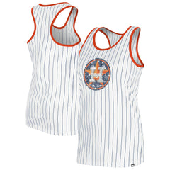 White Houston Astros New Era Women's Gameday Pinstripe Tank Top