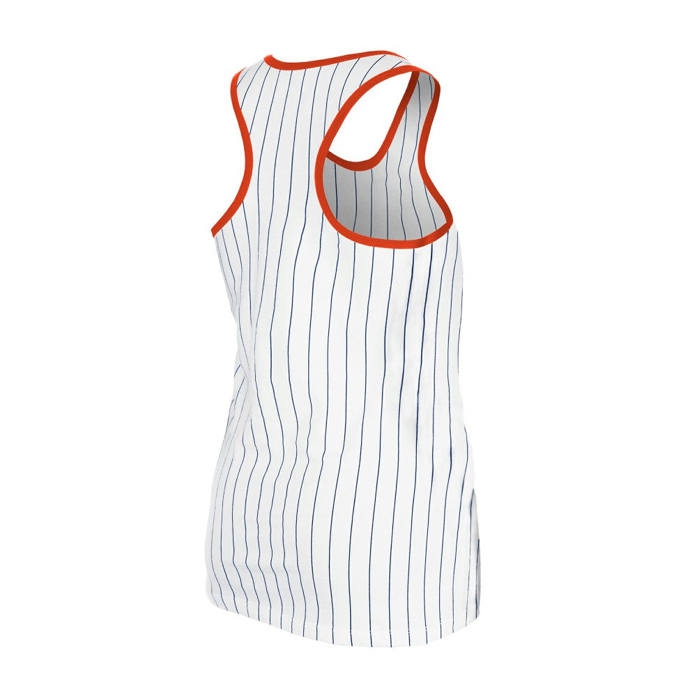White Houston Astros New Era Women's Gameday Pinstripe Tank Top