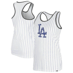 White Los Angeles Dodgers New Era Women's Gameday Pinstripe Tank Top