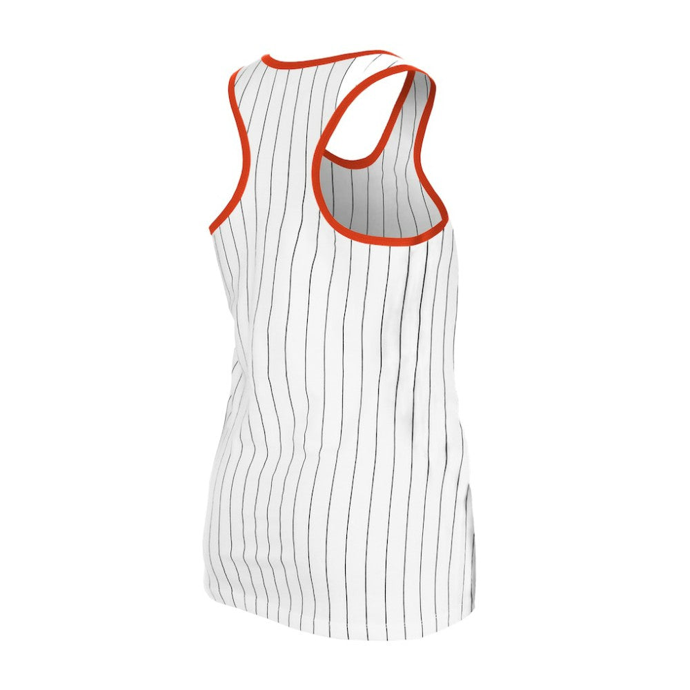 White San Francisco Giants New Era Women's Gameday Pinstripe Tank Top