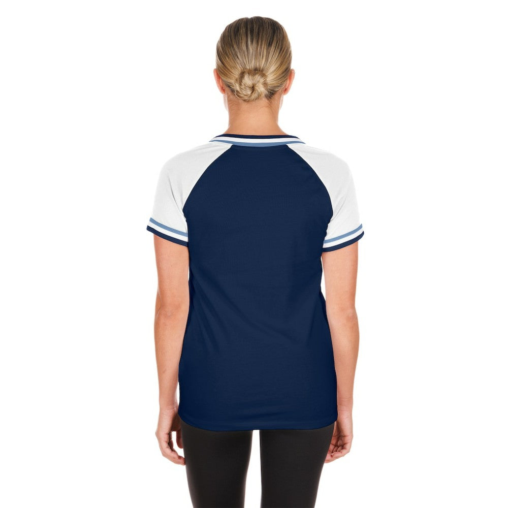 Navy Tampa Bay Rays New Era Women's Gameday Raglan V-Neck T-Shirt