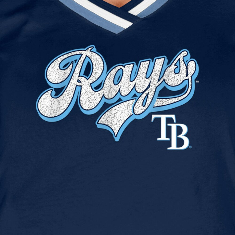 Navy Tampa Bay Rays New Era Women's Gameday Raglan V-Neck T-Shirt