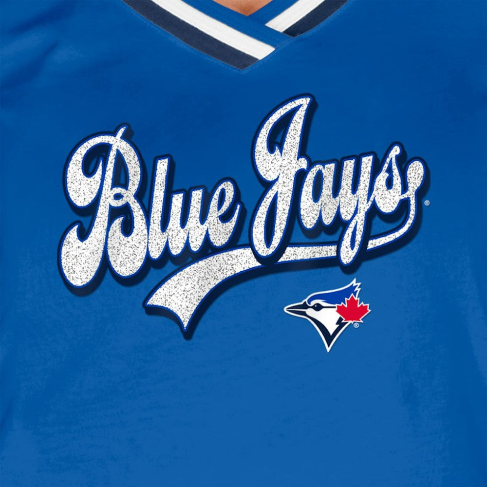 Royal Toronto Blue Jays New Era Women's Gameday Raglan V-Neck T-Shirt