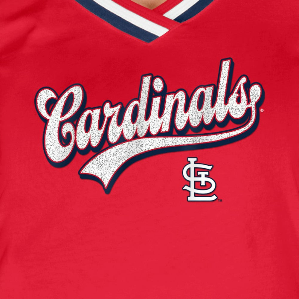 Red St. Louis Cardinals New Era Women's Gameday Raglan V-Neck T-Shirt