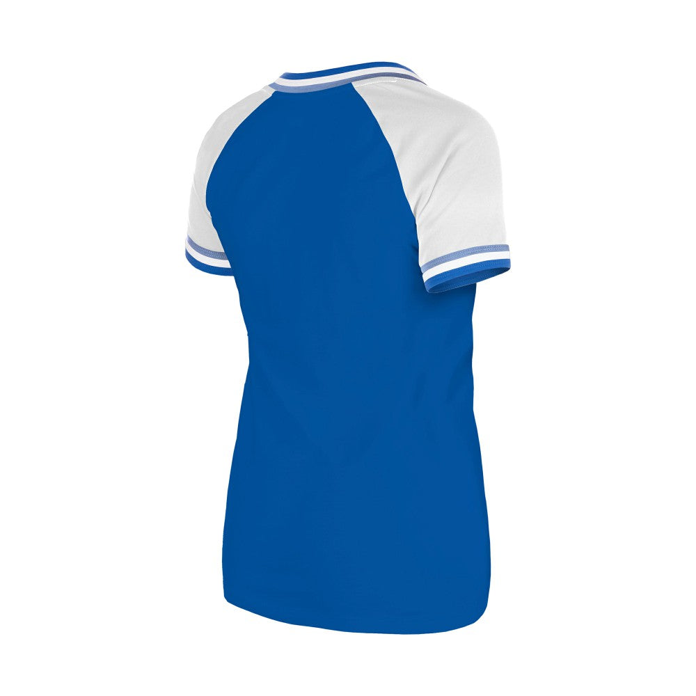 Royal Kansas City Royals New Era Women's Gameday Raglan V-Neck T-Shirt