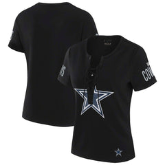 WEAR by Erin Andrews x Gracie Hunt Women's Draft Me Lace-Up T-Shirt - Dallas Cowboys T-shirts
