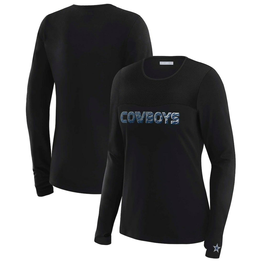 WEAR by Erin Andrews x Gracie Hunt Women's Mesh Panel Long Sleeve T-Shirt - Dallas Cowboys T-shirts