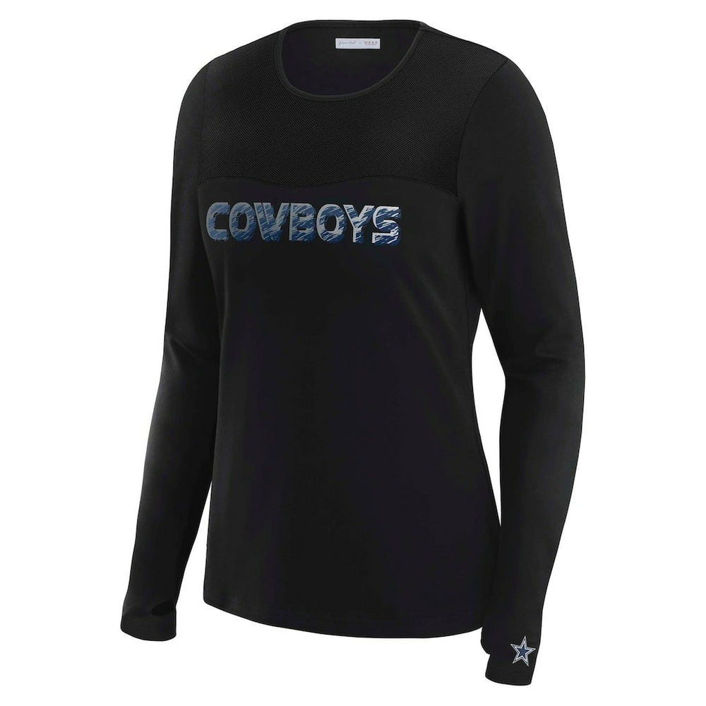 WEAR by Erin Andrews x Gracie Hunt Women's Mesh Panel Long Sleeve T-Shirt - Dallas Cowboys T-shirts