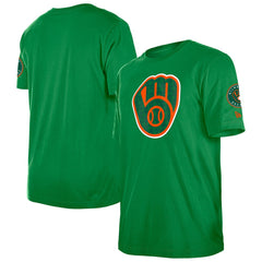 Kelly Green Milwaukee Brewers New Era St. Patrick's Day Shamrock Fill T-Shirt