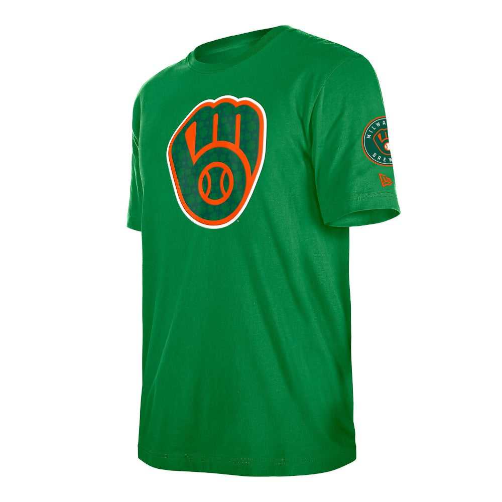 Kelly Green Milwaukee Brewers New Era St. Patrick's Day Shamrock Fill T-Shirt