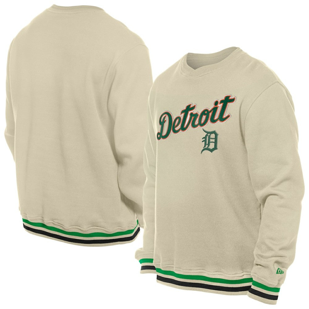 Cream Detroit Tigers New Era St. Patrick's Day Twill Pullover Sweatshirt
