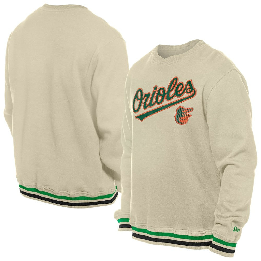 Cream Baltimore Orioles New Era St. Patrick's Day Twill Pullover Sweatshirt