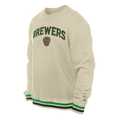 Cream Milwaukee Brewers New Era St. Patrick's Day Twill Pullover Sweatshirt