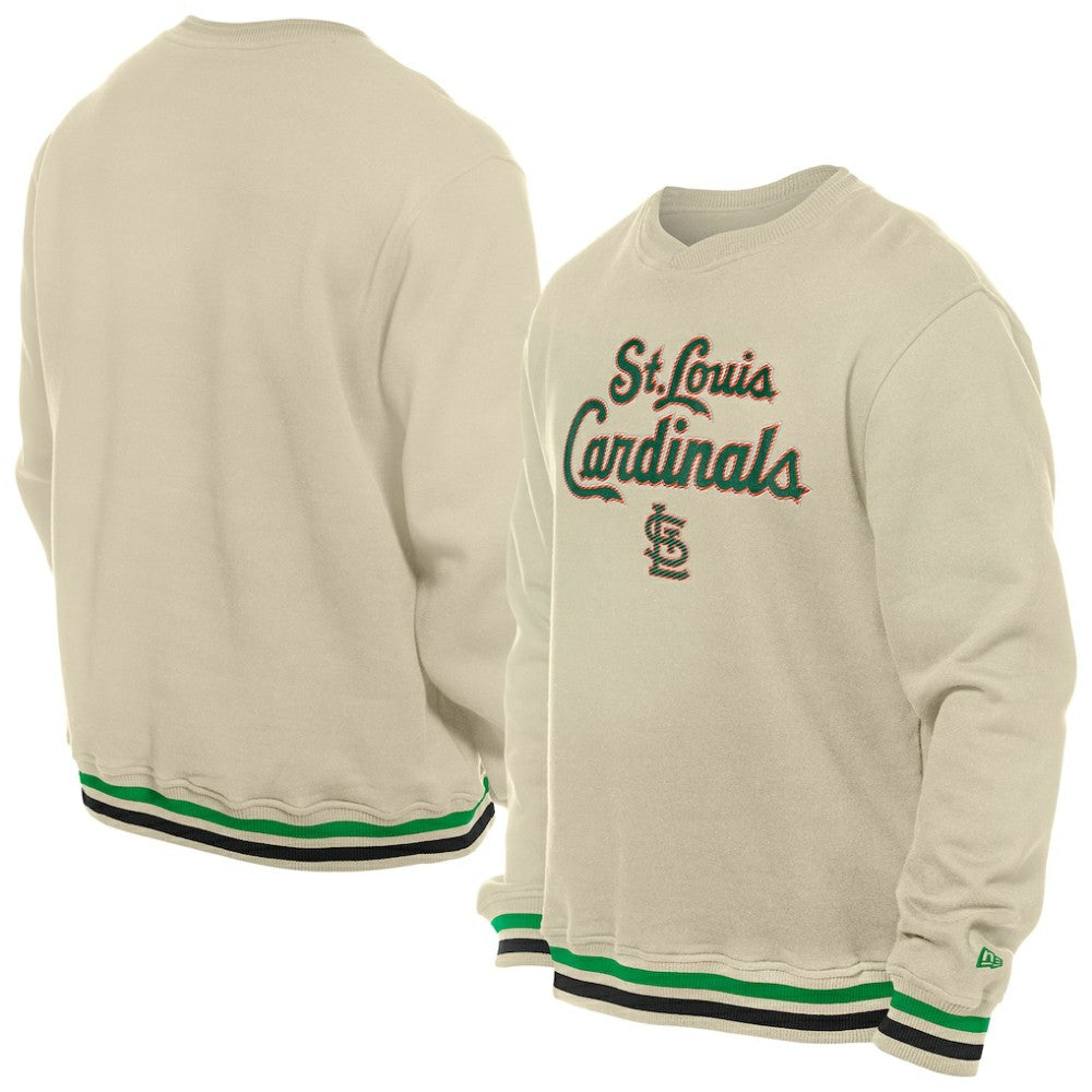 Cream St. Louis Cardinals New Era St. Patrick's Day Twill Pullover Sweatshirt