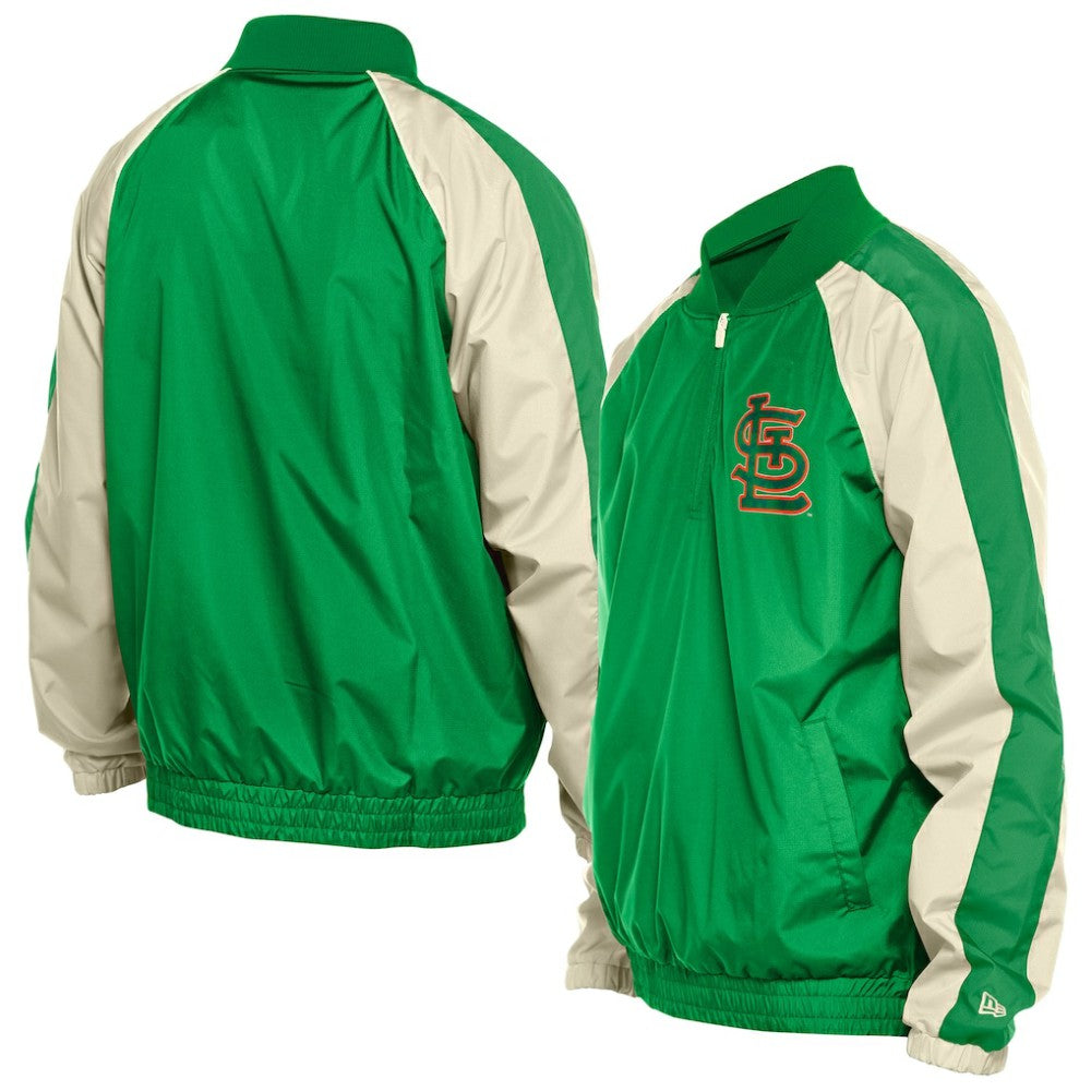 Kelly Green St. Louis Cardinals New Era St. Patrick's Day Ripstop Raglan Quarter-Zip Windbreaker