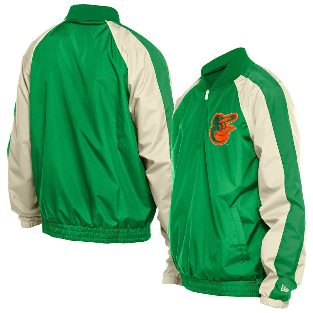 Kelly Green Baltimore Orioles New Era St. Patrick's Day Ripstop Raglan Quarter-Zip Windbreaker