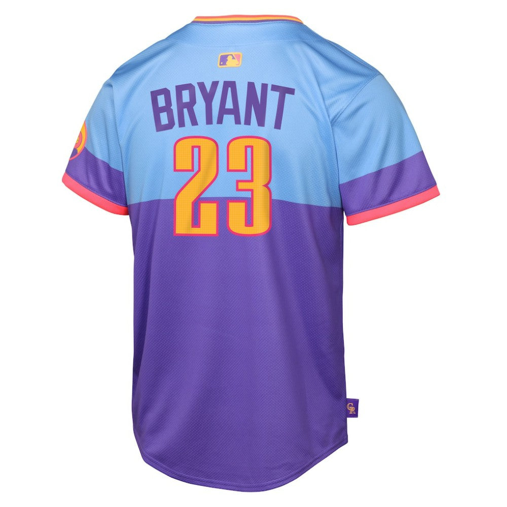 Purple/Light Blue Kris Bryant Colorado Rockies Nike Youth 2025 City Connect Limited Player Jersey