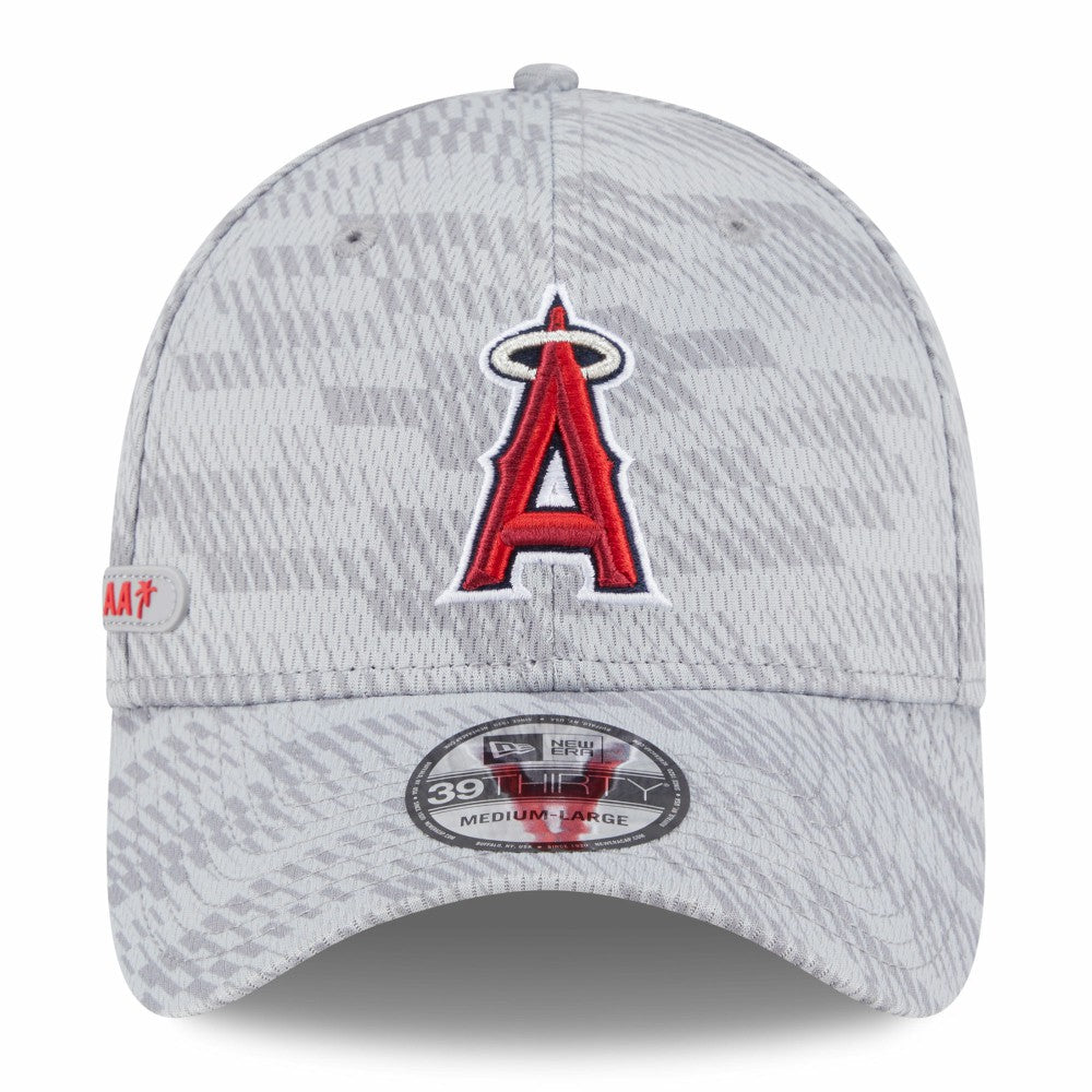 Gray Los Angeles Angels New Era 2025 MLB Clubhouse 39THIRTY Flex Hat