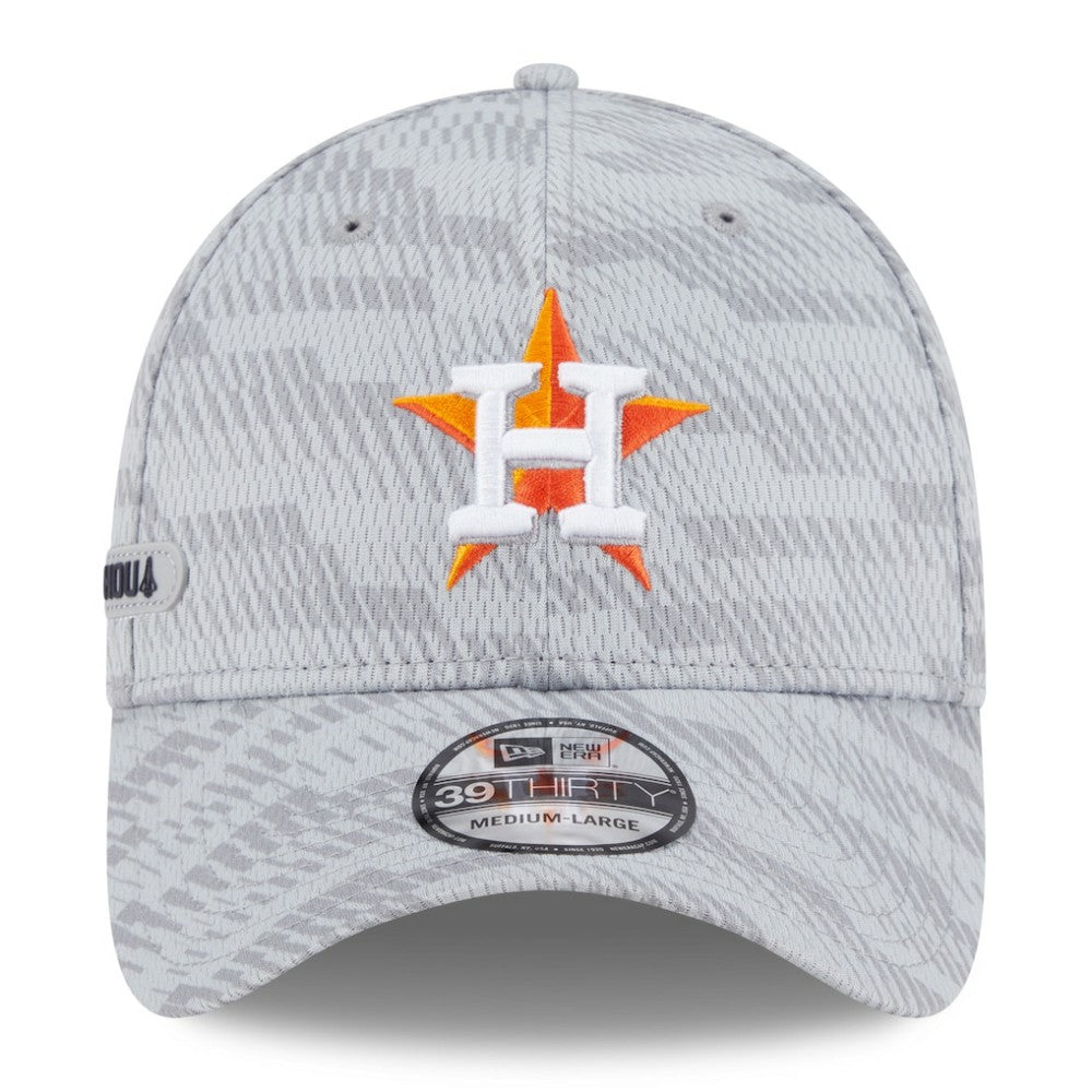 Gray Houston Astros New Era 2025 MLB Clubhouse 39THIRTY Flex Hat