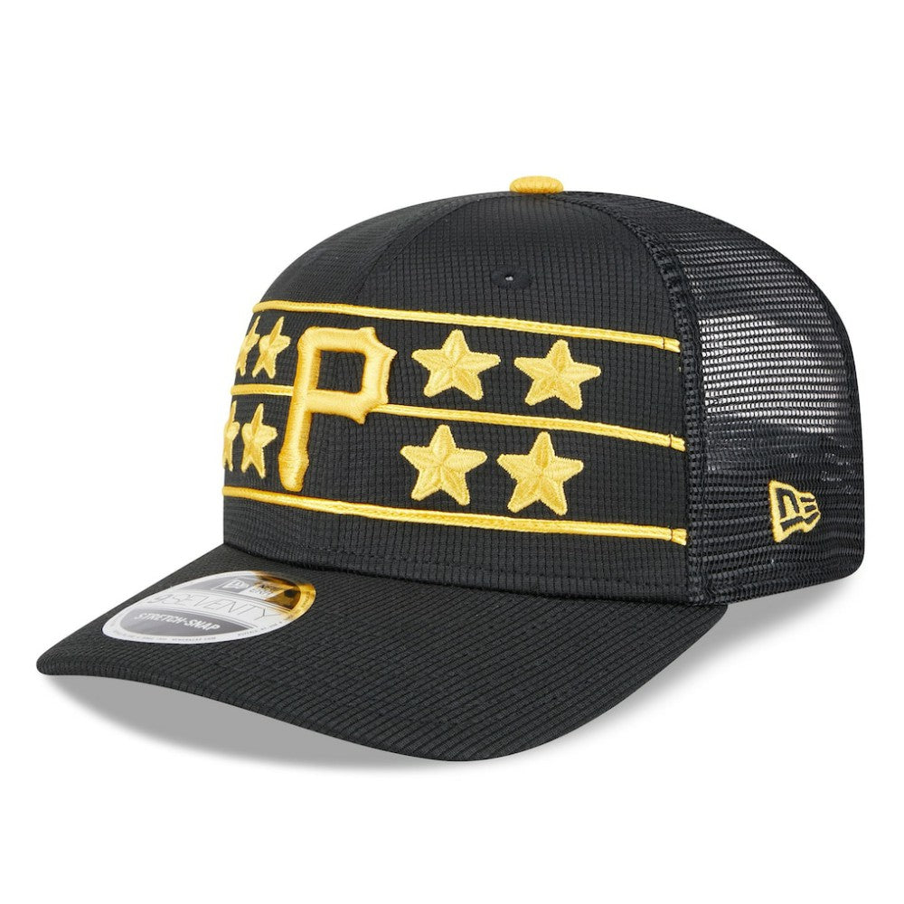 Black Pittsburgh Pirates New Era 2025 Batting Practice 9SEVENTY Stretch-Snap Trucker Hat