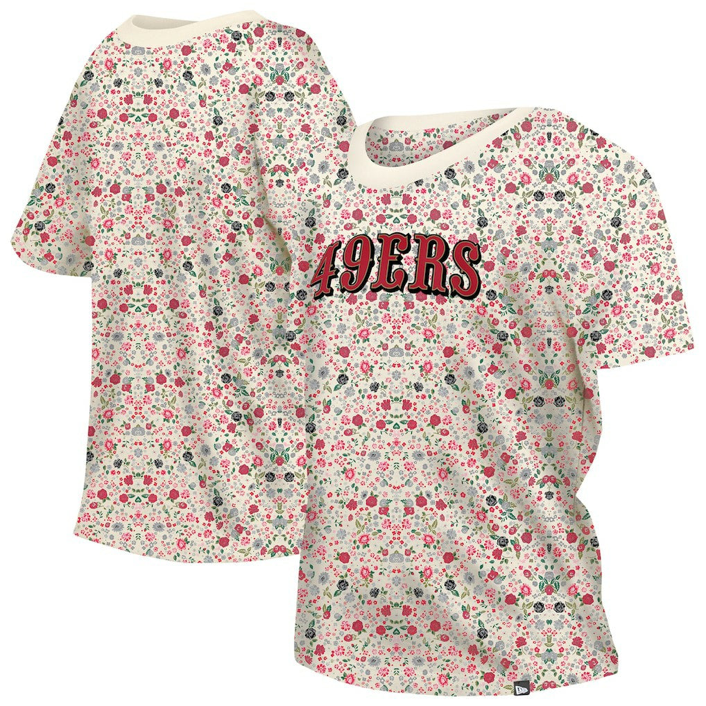 Women's Glam Game Floral Scoop Neck T-Shirt - San Francisco 49ers T-shirts