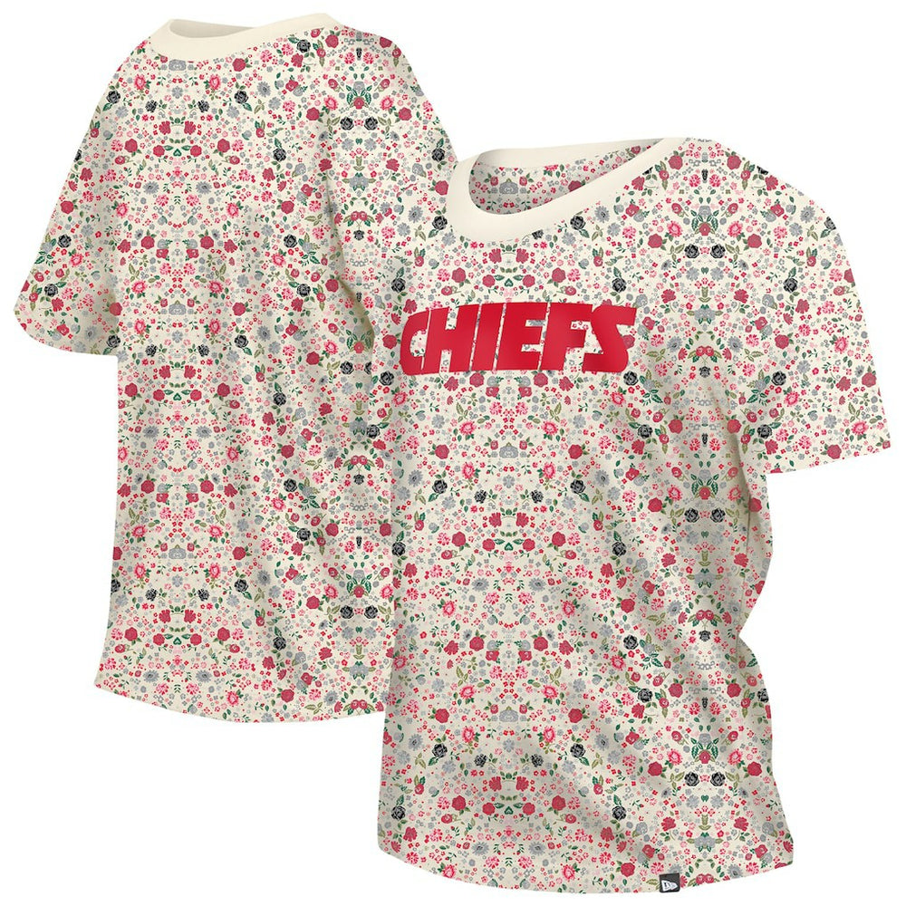 Women's Glam Game Floral Scoop Neck T-Shirt - Kansas City Chiefs T-shirts