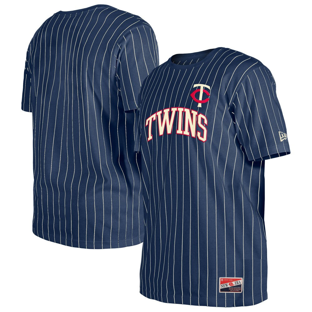 Navy Minnesota Twins New Era Throwback Pinstripe T-Shirt