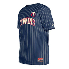 Navy Minnesota Twins New Era Throwback Pinstripe T-Shirt