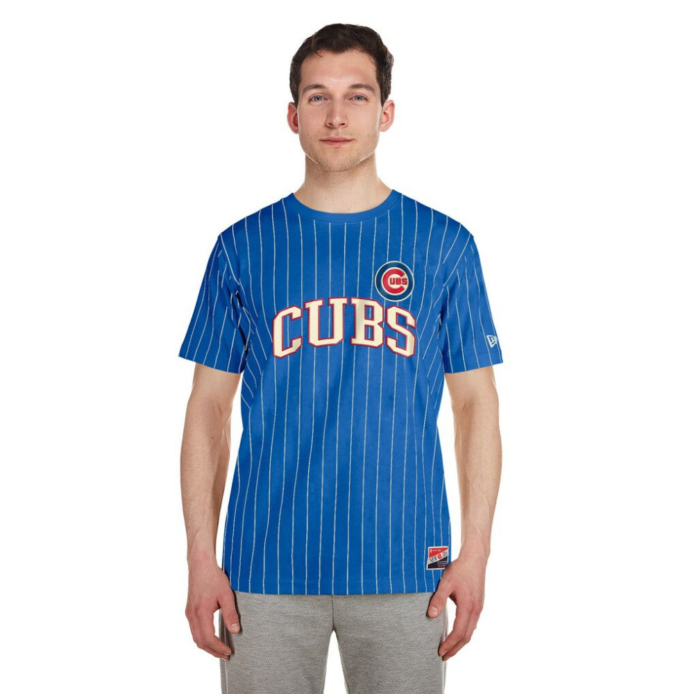 Royal Chicago Cubs New Era Throwback Pinstripe T-Shirt