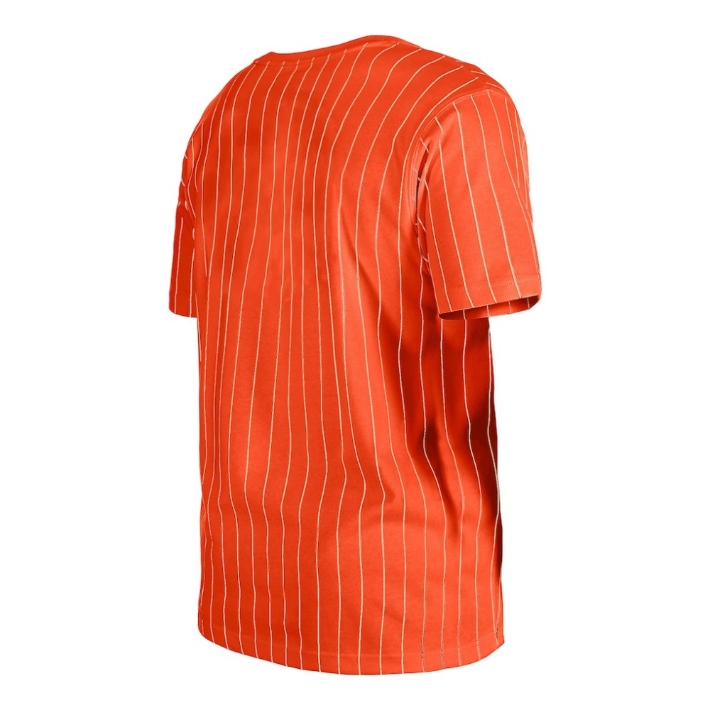 Orange Baltimore Orioles New Era Throwback Pinstripe T-Shirt
