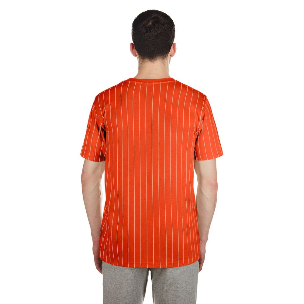 Orange Baltimore Orioles New Era Throwback Pinstripe T-Shirt