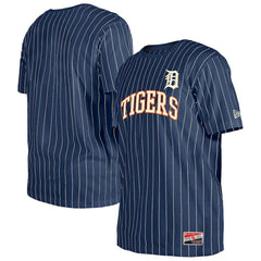 Navy Detroit Tigers New Era Throwback Pinstripe T-Shirt