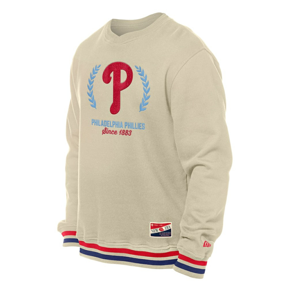 Cream Philadelphia Phillies New Era Throwback Pullover Sweatshirt