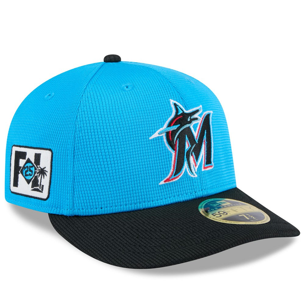 Blue/Black Miami Marlins New Era 2025 Spring Training Low Profile 59FIFTY Fitted Hat