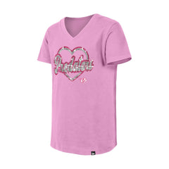 NHL Nashville Predators New Era Girl's Youth Flip Sequin V-Neck T-Shirt