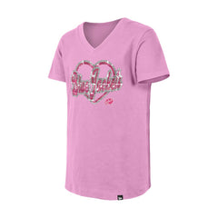 NHL Columbus Blue Jackets New Era Girl's Youth Flip Sequin V-Neck T-Shirt