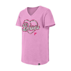 NHL St. Louis Blues New Era Girl's Youth Flip Sequin V-Neck T-Shirt