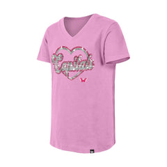 NHL Washington Capitals New Era Girl's Youth Flip Sequin V-Neck T-Shirt