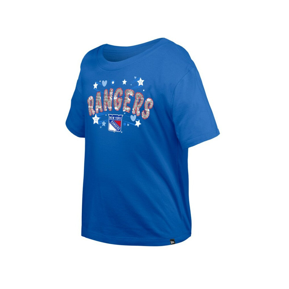 NHL New York Rangers New Era Girl's Youth Flip Sequin T-Shirt
