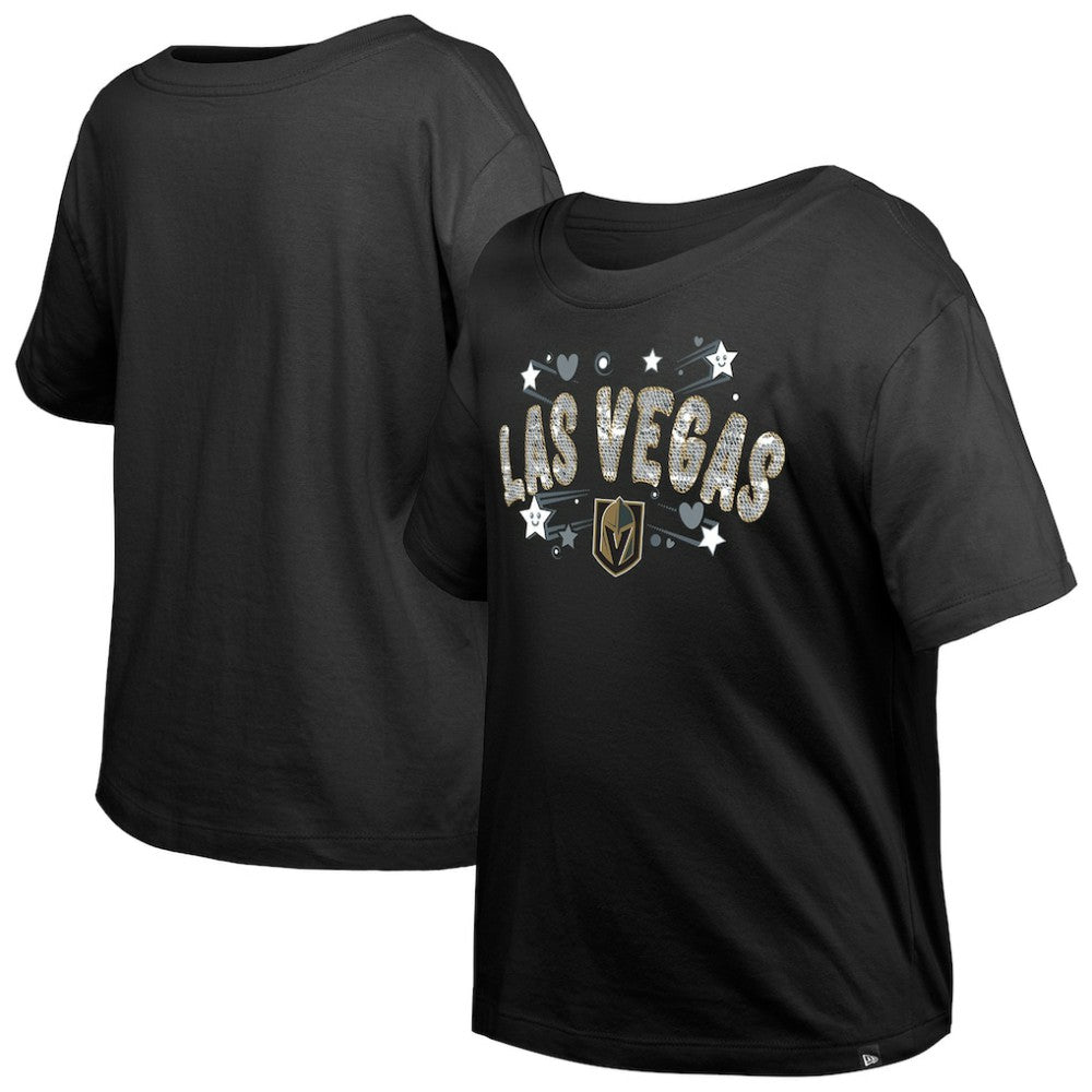 NHL Vegas Golden Knights New Era Girl's Youth Flip Sequin T-Shirt