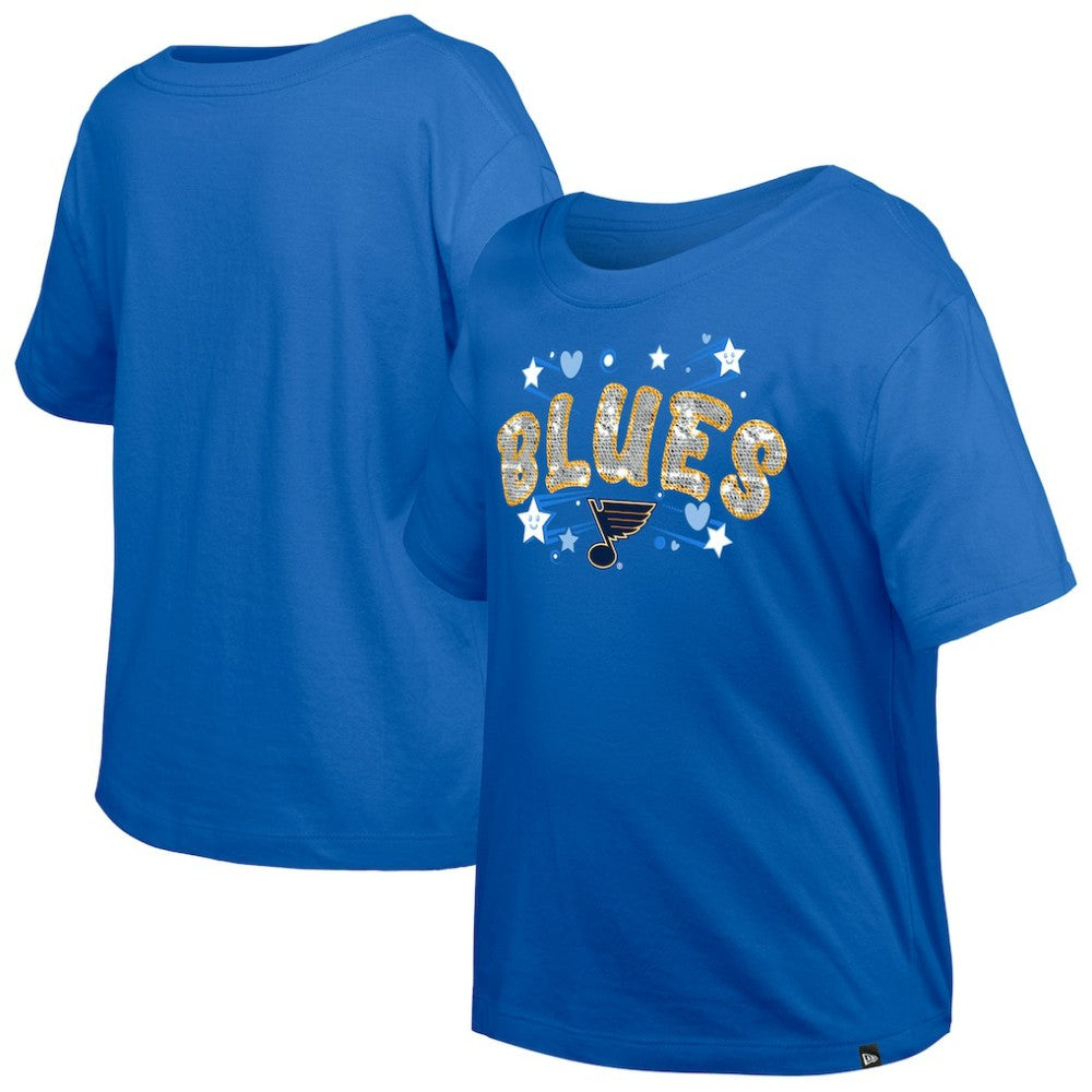 NHL St. Louis Blues New Era Girl's Youth Flip Sequin T-Shirt