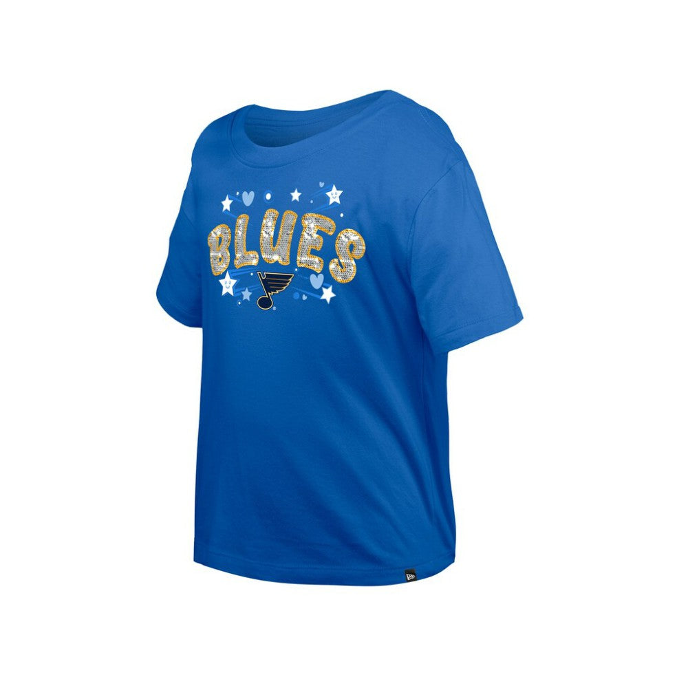 NHL St. Louis Blues New Era Girl's Youth Flip Sequin T-Shirt