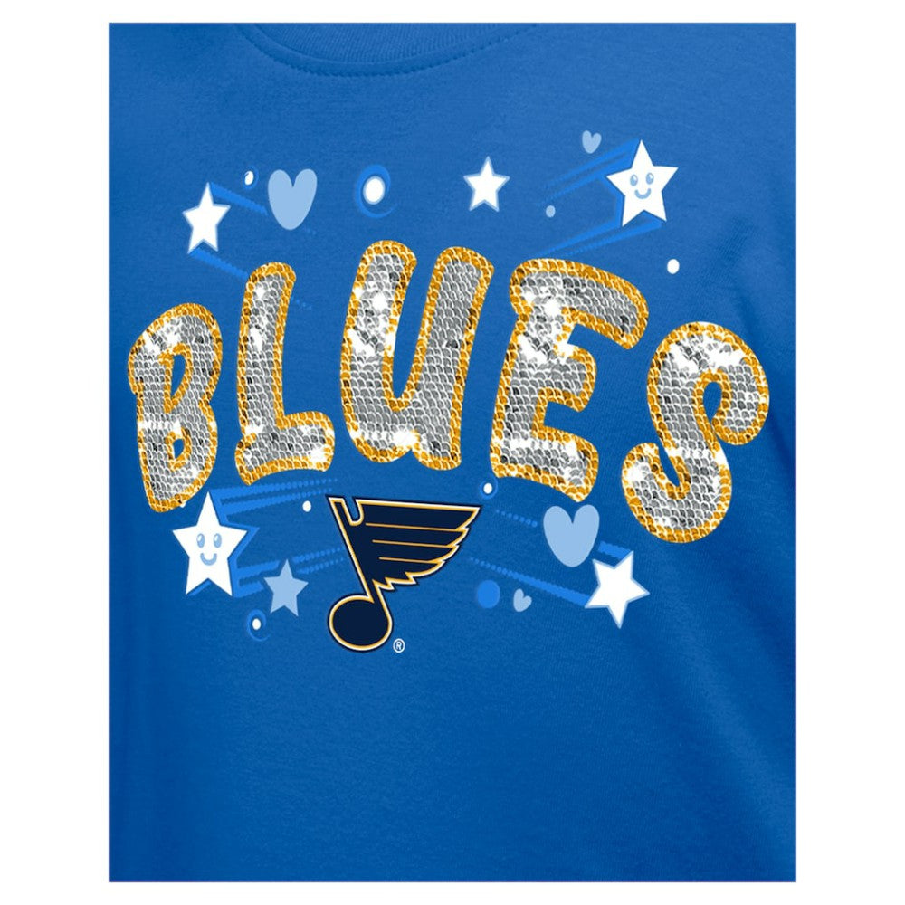NHL St. Louis Blues New Era Girl's Youth Flip Sequin T-Shirt